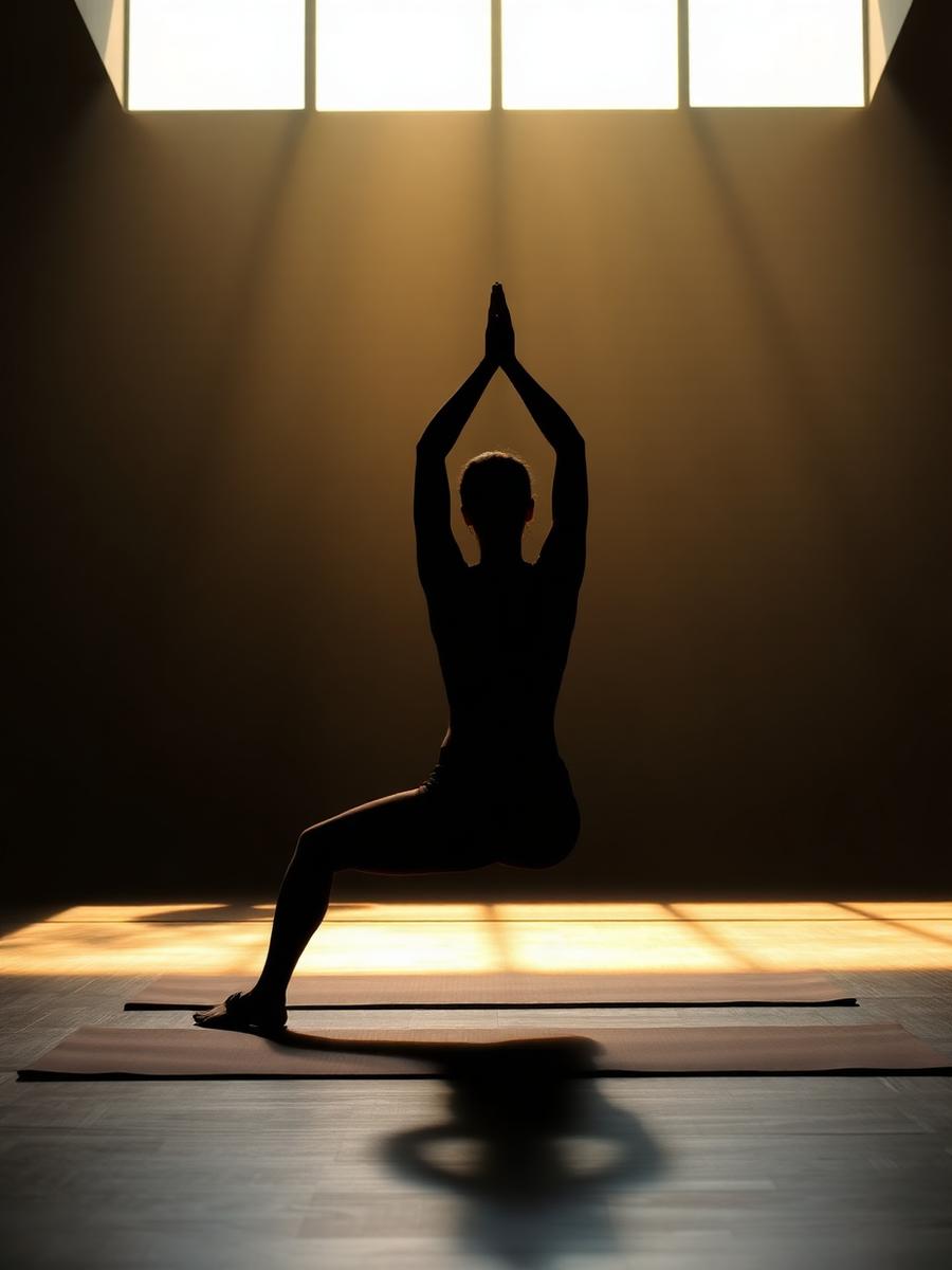 Yoga in the sunlit studio